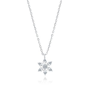 Lănțișor argint fulg de nea cu pietre DiAmanti Z1788NR_W-DIA (Argint 925‰ 1,7 g.)